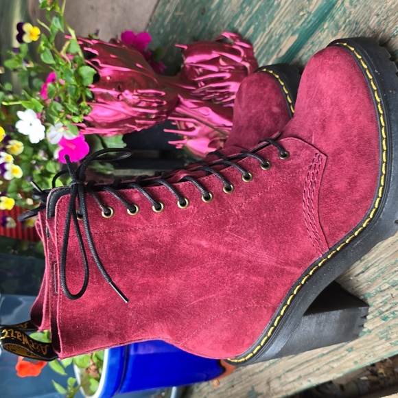 Reserved for @sophiestines Dr. Martens Velvet Lace-Up Boots ✨ - Picture 7 of 7